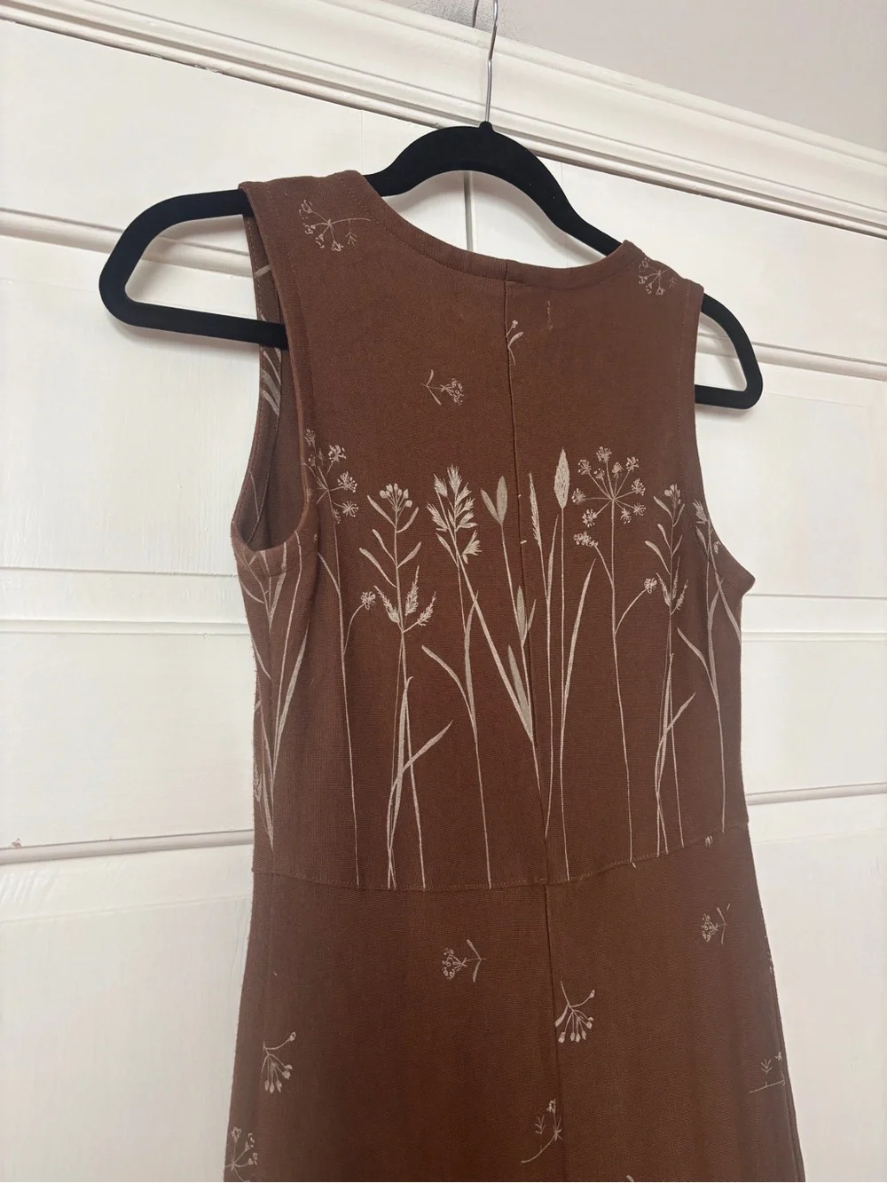 Vintage Potato Clothing Brown Maxi Dress Matchin Cardigan Cottagecore Size Small